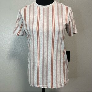 Free planet Striped Crewneck Short Sleeve Cotton Blend Top Size Small